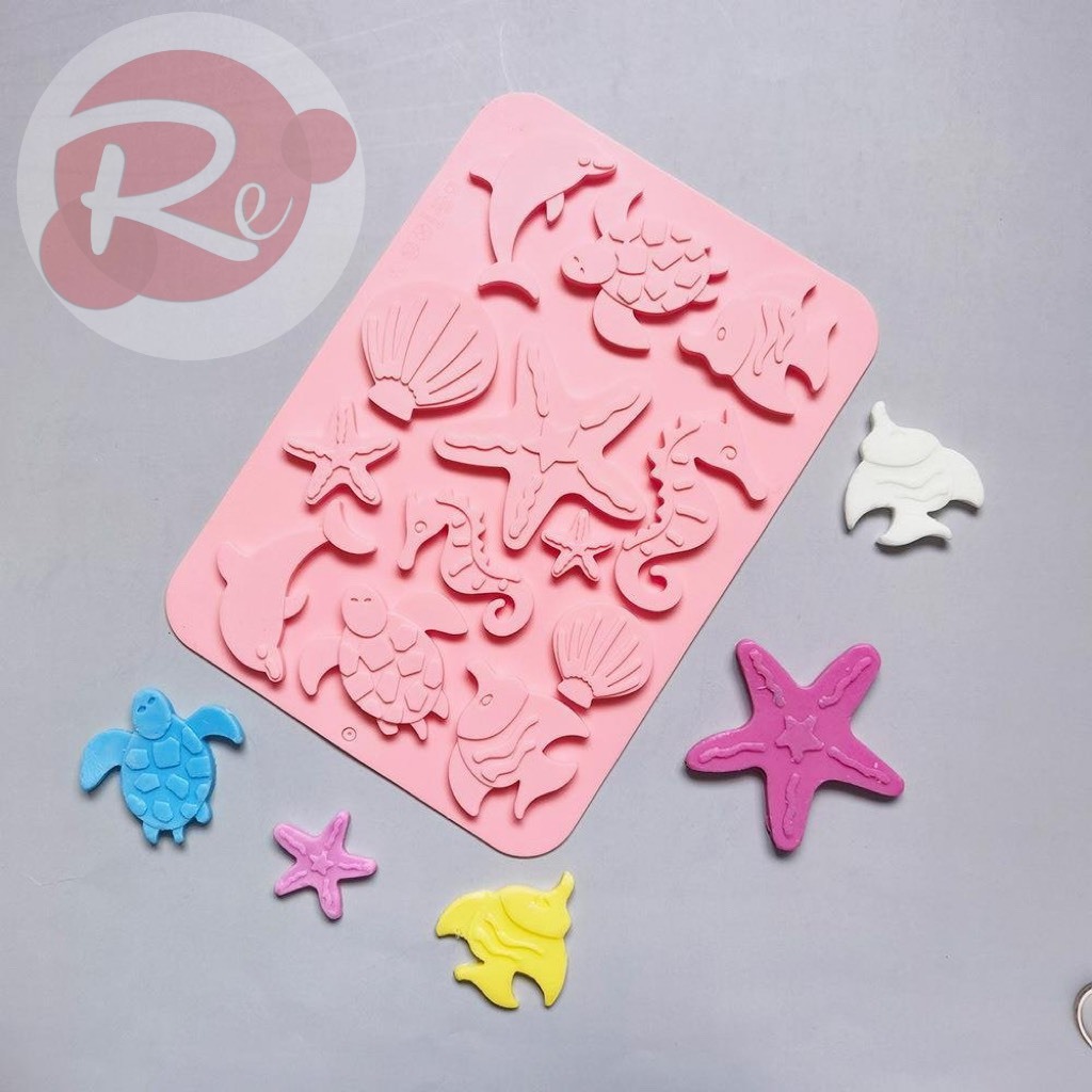 – Khuôn Silicon - Động vật biển - Trang trí bánh sinh nhật bánh kem