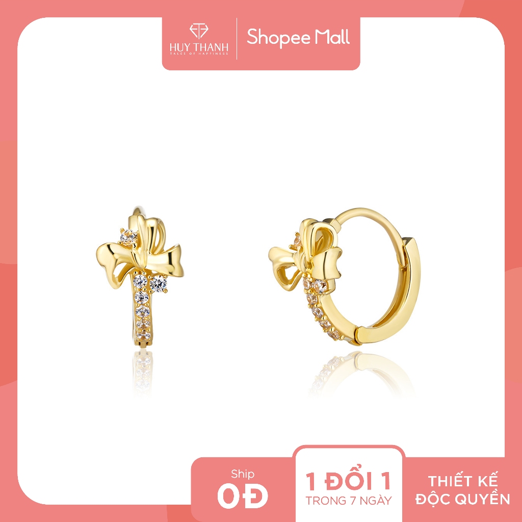Bông Tai Nữ Vàng 14K BT442 Huy Thanh Jewelry