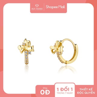 Bông tai nữ vàng 14k bt442 huy thanh jewelry