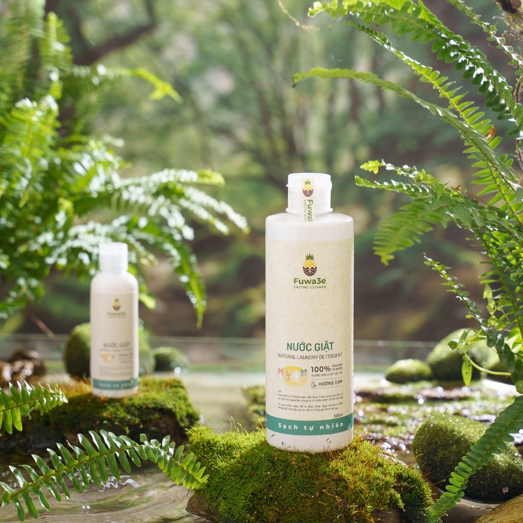 Nước giặt hữu cơ Fuwa3e organic sinh học 500ml, giặt đồ lót, an toàn cho em bé