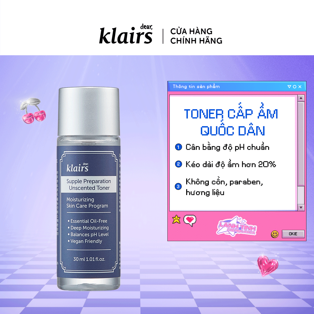 Dear, Klairs nước hoa hồng Supple Preparation Unscented Toner 30ml