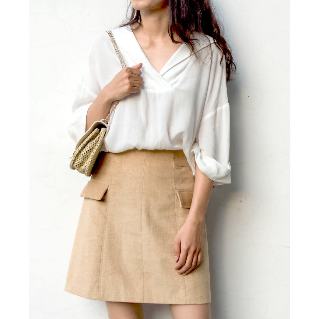 Chân váy nhung nâu Rimmy - size S