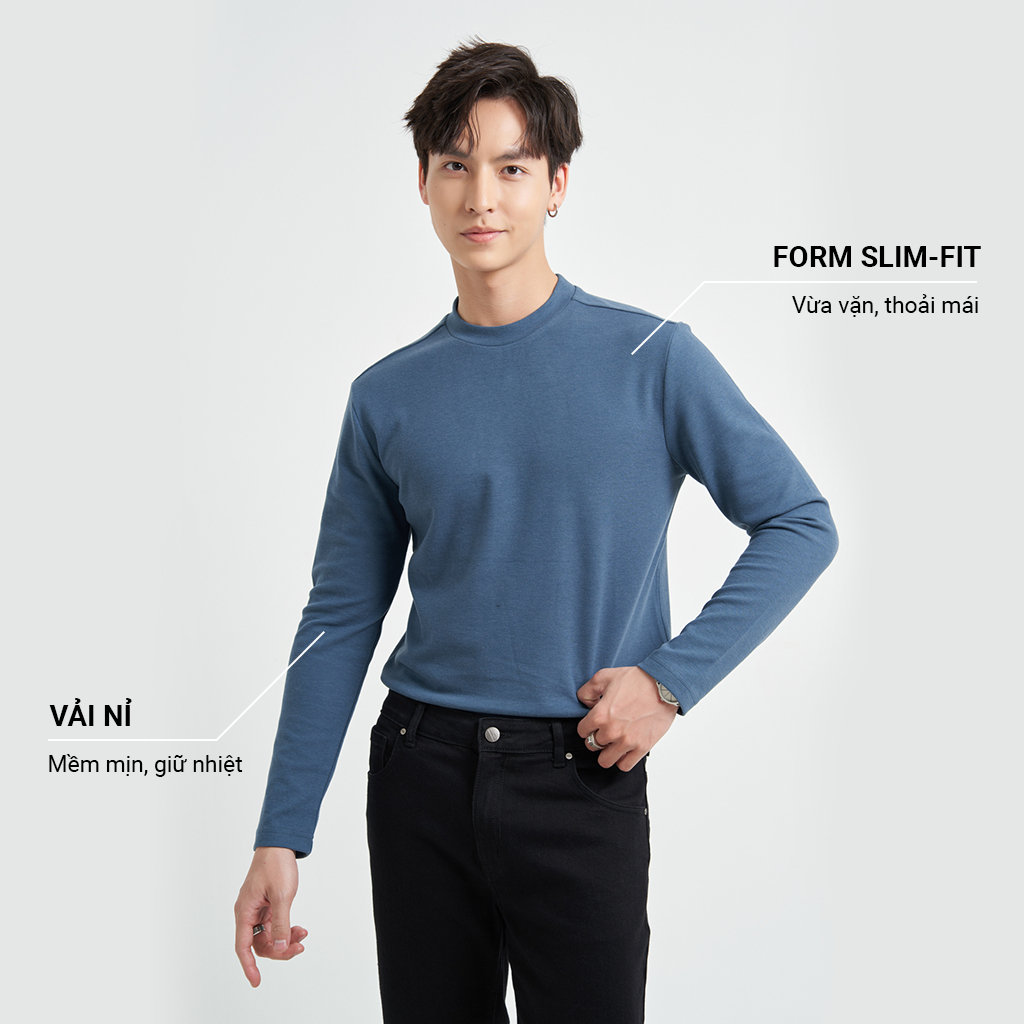 Áo Nỉ Giữ Nhiệt Nam Local Brand KRIK Form Slimfit Chất Liệu Nỉ Lông Tuyết Thiết Kế Cổ 3 Phân Basic Dễ Phối Đồ  AN4054