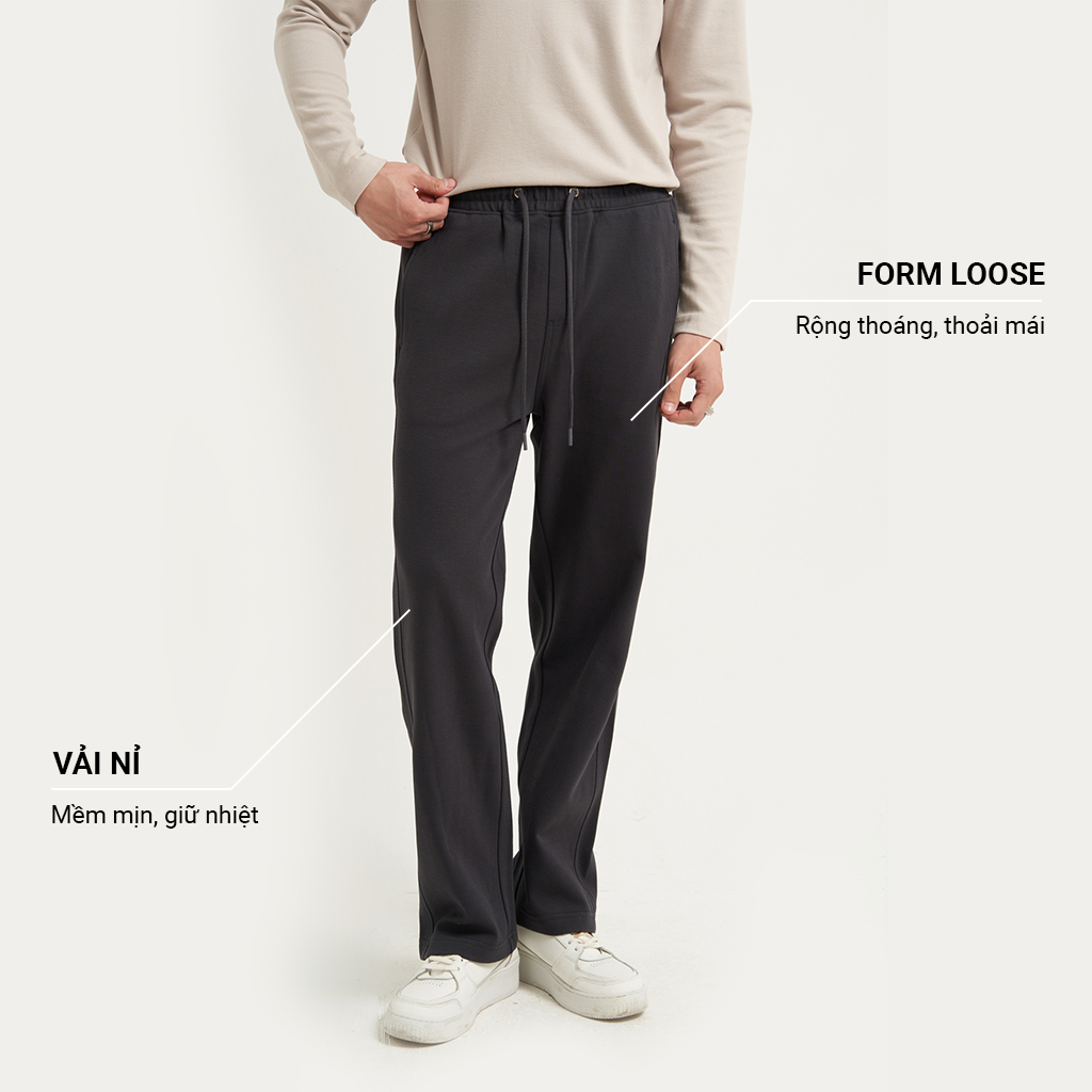 Quần Jogger Nam KRIK Chất Liệu Nỉ Cao Cấp Form Loose Ống Suông Che Khuyết Điểm, Thoải Mái Khi Vận Động JG7505