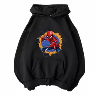 Áo hoodie nỉ bé trai phom rộng hình in Người Nhện H2 ,thời trang thu đông cho bé từ 14-48kg