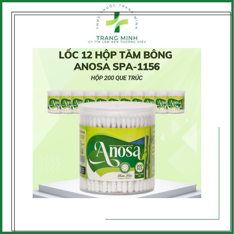 Tăm bông cao cấp đóng hộp 200 que 2 đầu tiện lợi, thân nhựa, gỗ cho người lớn và trẻ em
