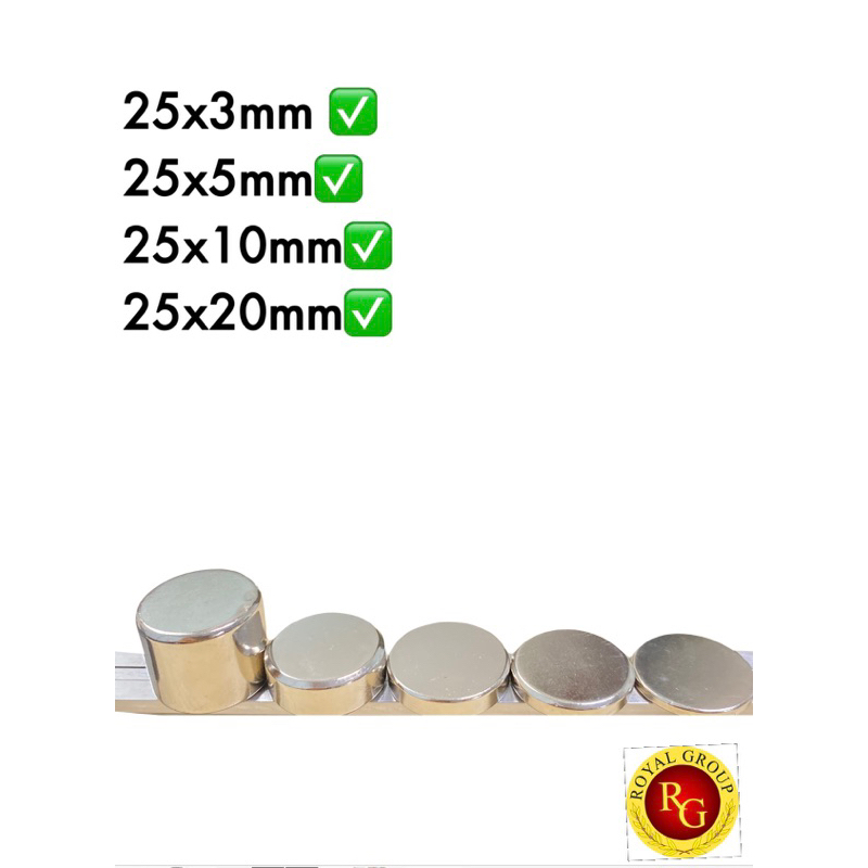 Nam châm trắng 25mm x 2-3-5-10-20mm