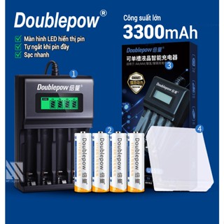 Bộ sạc pin tiểu AA AAA Doublepow Uk93b Tự Ngắt dành cho Pin Sạc AA AA cho Mic không dây, máy đo huyết áp, đồ chơi