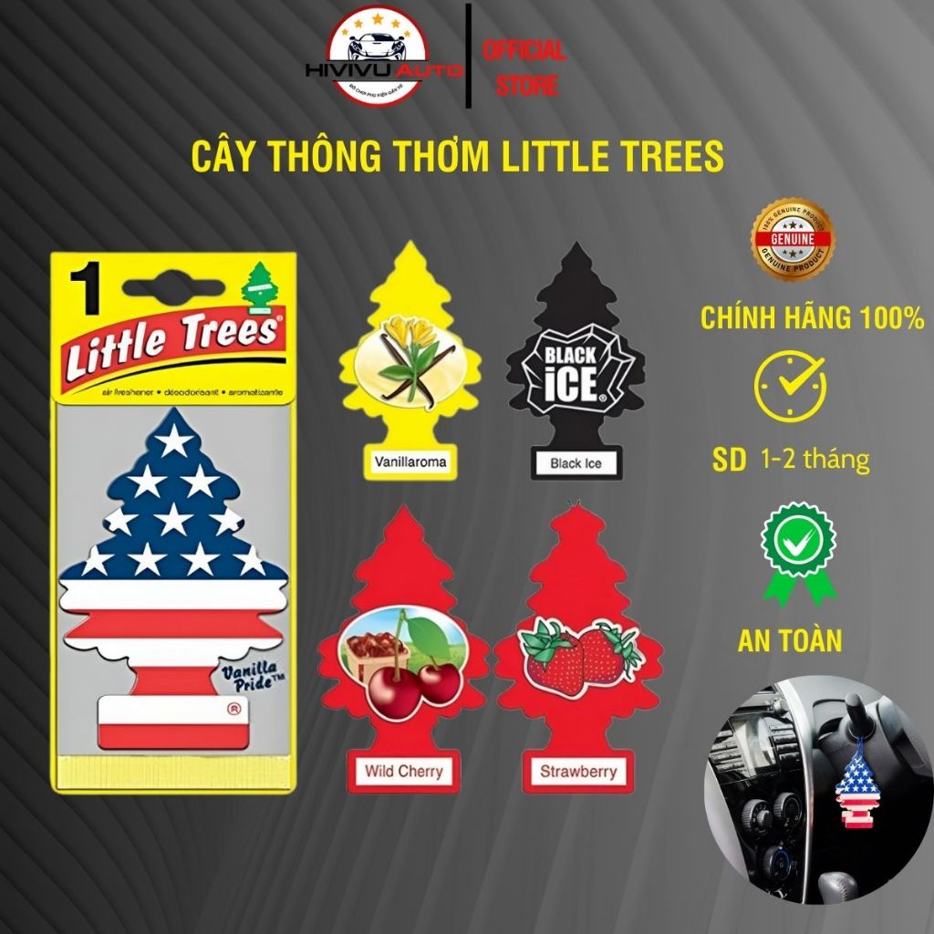 Cây thông thơm Little Trees treo xe ô tô, treo tủ quẩn áo, treo phòng ngủ- Hivivu Auto