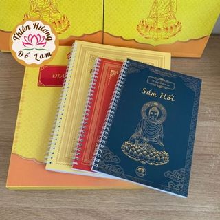 Combo 3 sổ tay chép kinh Địa Tạng, Chú Đại Bi, Sám Hối in mờ Vở chép kinh Sổ tay chép kinh
