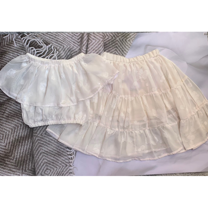 Set chân váy voan gấm cho bé gái