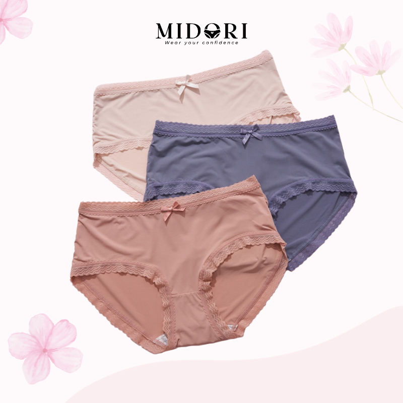 Set 3 Quần Lót Nữ Su Mát Lạnh Cạp Vừa Ôm Trọn Vòng 3 Kháng Khuẩn QV3