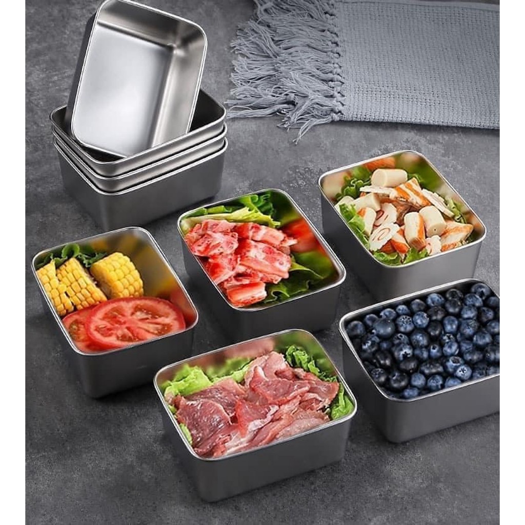 Hộp đựng thực phẩm bằng inox có nắp đậy