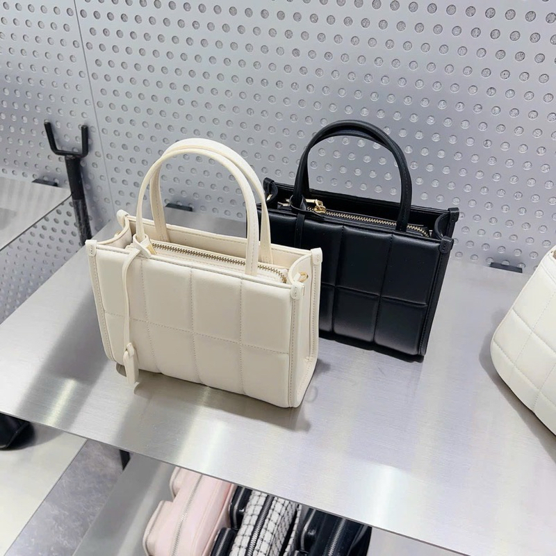 Túi Tote Pedro kẻ ô da pu cao cấp size 20cm kèm dây đeo chéo mẫu mới