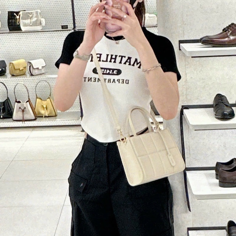 Túi Tote Pedro kẻ ô da pu cao cấp size 20cm kèm dây đeo chéo mẫu mới