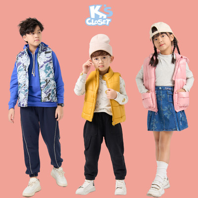 Áo Phao Gile Cho Bé Trai Và Bé Gái K'S CLOSET Năng Động Dễ Thương Từ 10-55kg (2-14 tuổi) KT311TWF / KT210TWF, KT103FIF