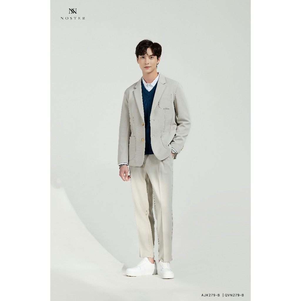 Áo blazer nam, túi hộp, chất vải dầy dặn, phom dáng hàn - Thương hiệu Noster AJK279