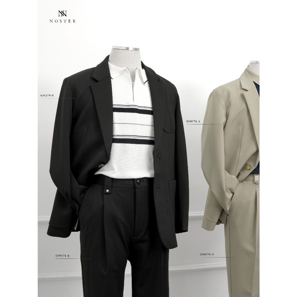 Áo blazer nam, túi hộp, chất vải dầy dặn, phom dáng hàn - Thương hiệu Noster AJK279