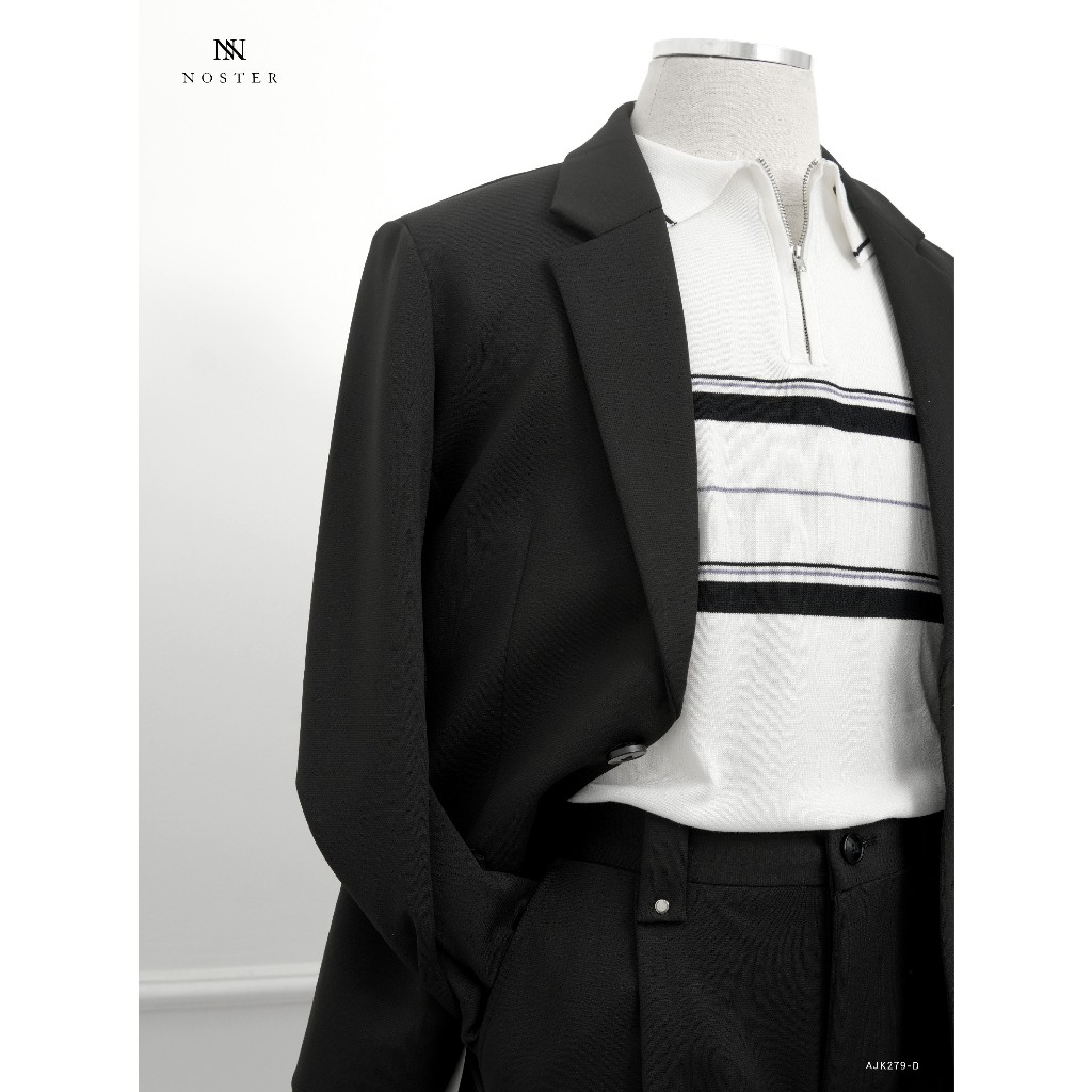 Áo blazer nam, túi hộp, chất vải dầy dặn, phom dáng hàn - Thương hiệu Noster AJK279