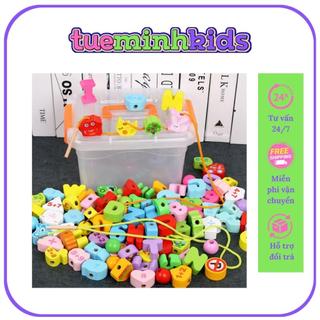 Xâu Hạt Gỗ 106 Chi Tiết💥HOT HOT💥Đồ Chơi Xâu Hạt Cho Bé Phát Triển Trí Thông Minh- Duy Nhất Có Tại Tuệ Minh Shop