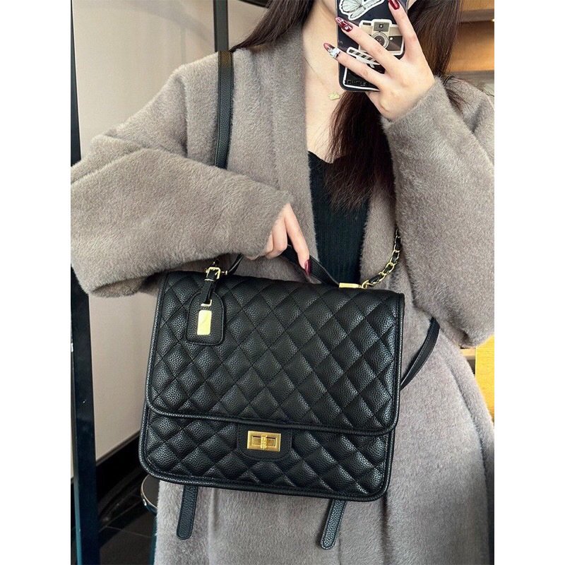 Balô mini Zara đeo vai đeo chéo da trần trám