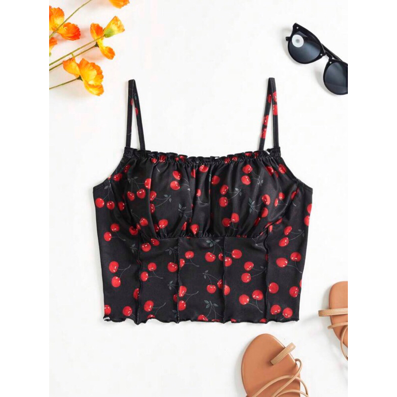 ✨Luminous - Áo croptop - Áo hai dây hoa nhí✨