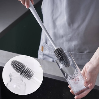 Dụng cụ cọ rửa cốc chén , chai lọ cổ cao bằng silicon siêu tiện dụng - cọ rửa bình sữa đa năng