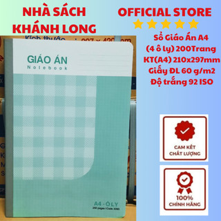 SỔ GIÁO ÁN A4 200TR 4 ÔLY Bìa cao cấp (sổ may)