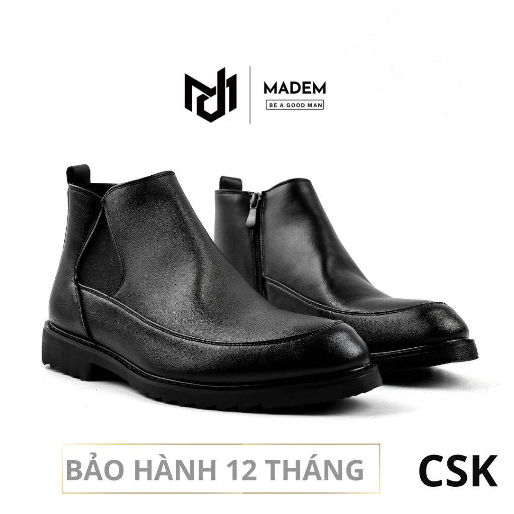 Giày CHELSEA BOOTS nam cao cấp da bò Nappa kiểu dáng sang trọng - CSK MADEM - Full box bảo hành 12 t