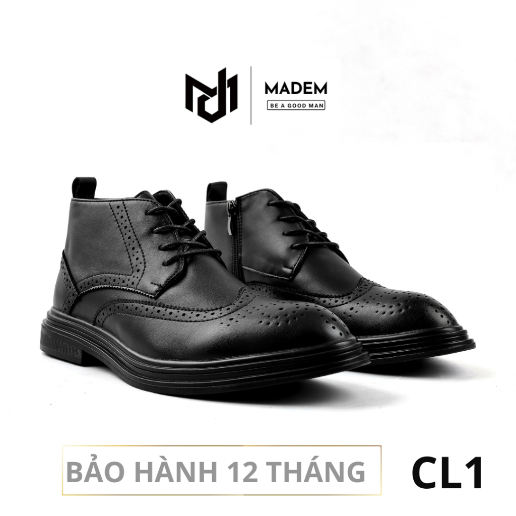 Giày nam cao cấp cổ lửng da bò Nappa hơi hướng cổ điển có khóa - CL1 - Full box bảo hành 12 tháng