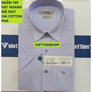 Áo sơ mi việt tiến ngắn tay vạt ngang
