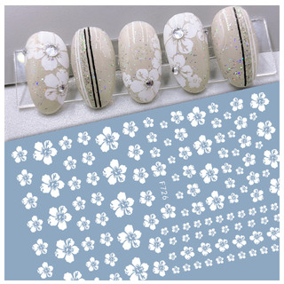 Sticker hoa trắng trang trí nail mã mới