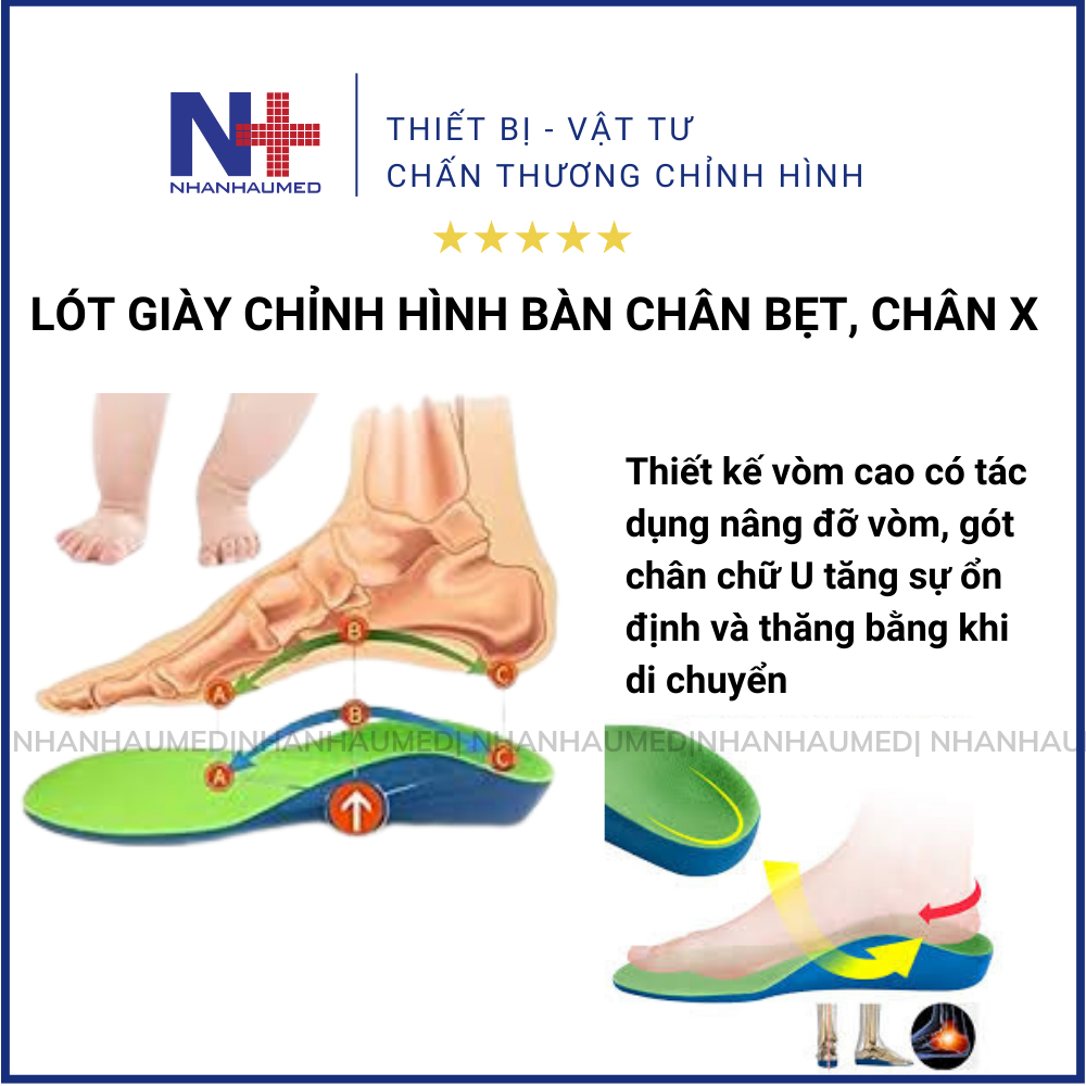 Lót Giày Chỉnh Hình Bàn Chân Bẹt Cho Trẻ Em, Lót Giày Bàn Chân Bẹt Tạo Vòm Cho Bé
