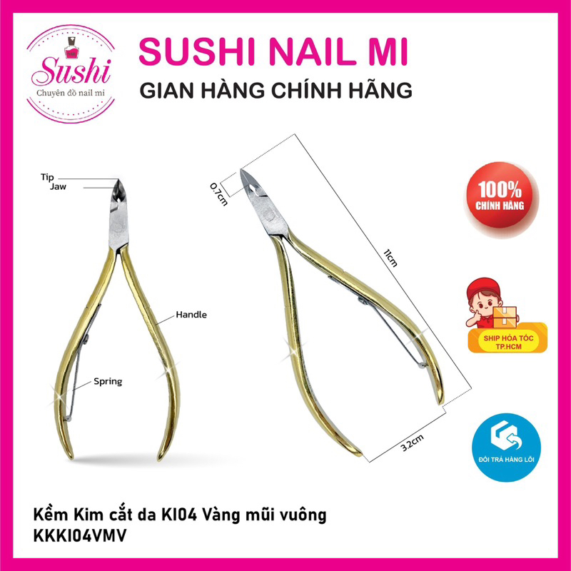 Kềm Kim cắt da , nhặt da inox KI04 cao cấp - Sushi nail mi