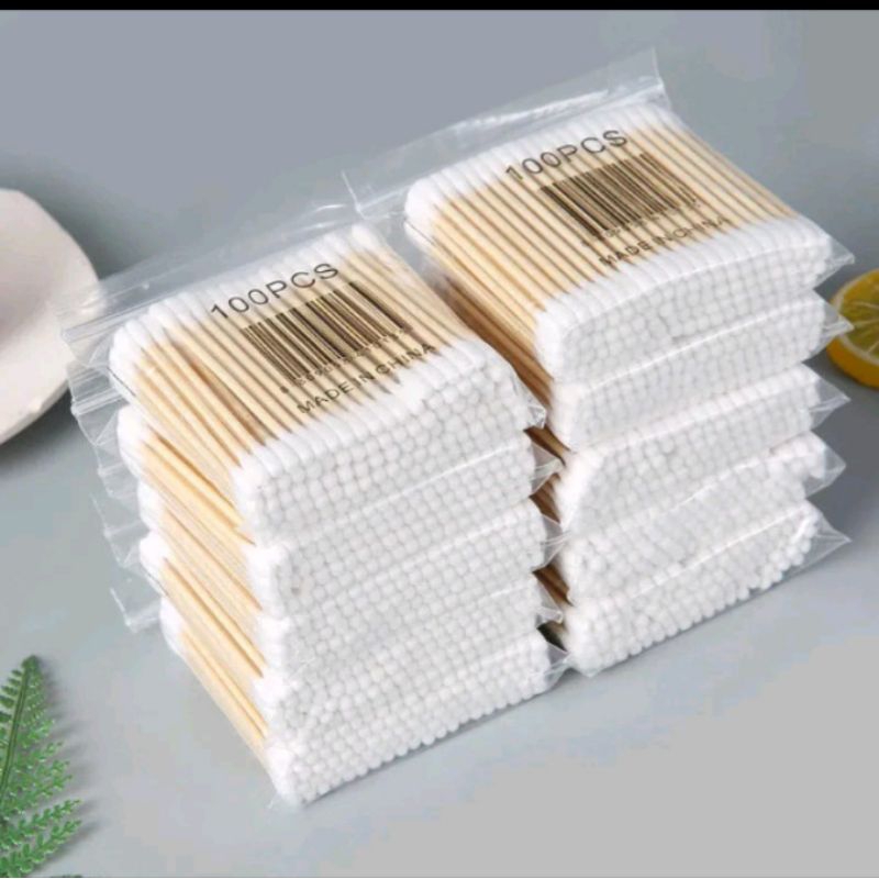 100 que tăm bông thân gỗ