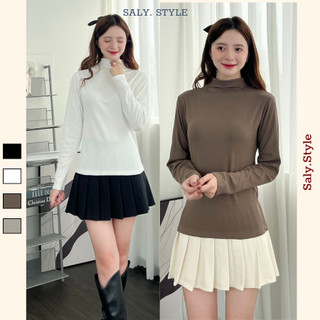 Áo thun giữ nhiệt SALY dài tay cổ 3 phân dáng basic must to have Aothundaitay346_P13K1