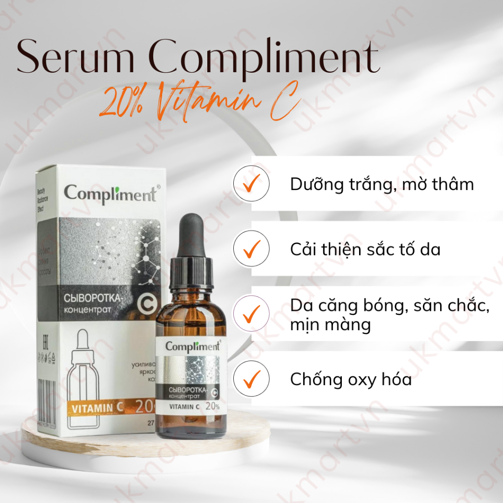 Serum Dưỡng Trắng, Mờ Thâm Compliment 20% Vitamin C 27ml