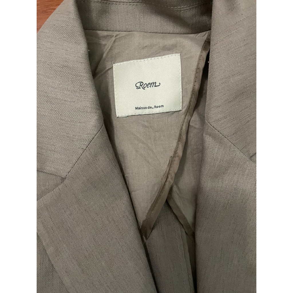 Blazer Linen xuất Hàn dư xịn Ro.em màu xi măng