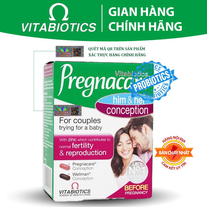 Pregnacare Him Her Tăng thụ thai (Anh) nhập khẩu chính ngạch