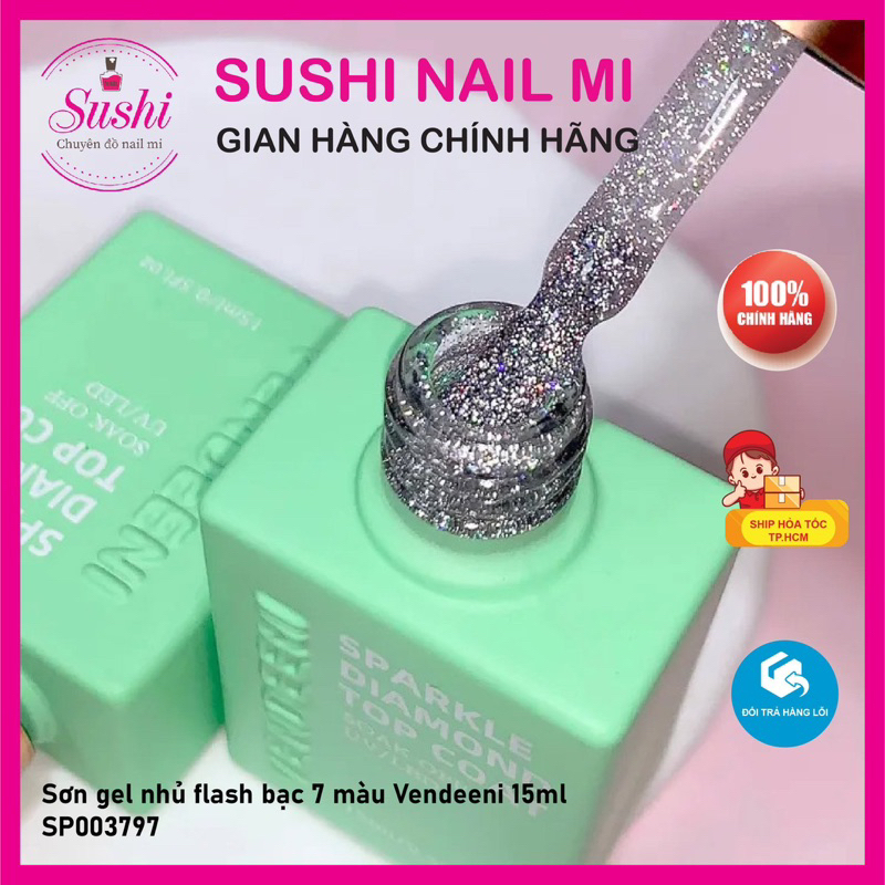Sơn gel nhủ flash 7 màu Vendeenie 15ml  siêu sáng lấp lánh - Sushi nail mi