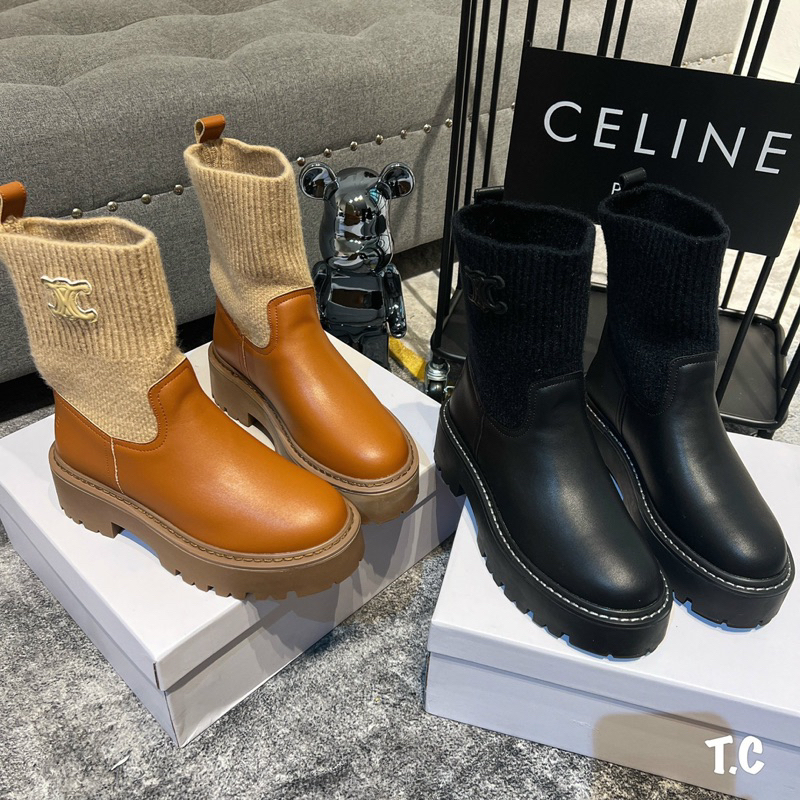 Bốt lửng pha len đế răng cưa 5cm