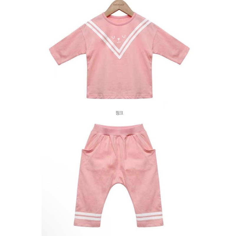 Bộ Thun Cotton Lửng Kiểu Dáng Hàn Quốc Cho Bé Trai, Bé Gái Hãng Barpupapa