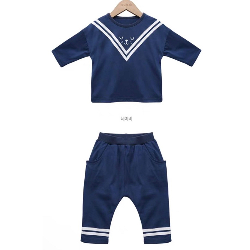 Bộ Thun Cotton Lửng Kiểu Dáng Hàn Quốc Cho Bé Trai, Bé Gái Hãng Barpupapa