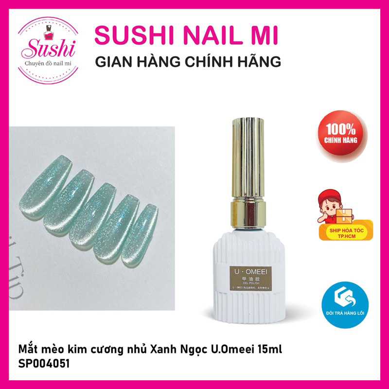 Sơn gel mắt mèo kim cương nhủ U.omeei 15ml, lấp lánh dành cho móng - Sushi nail mi