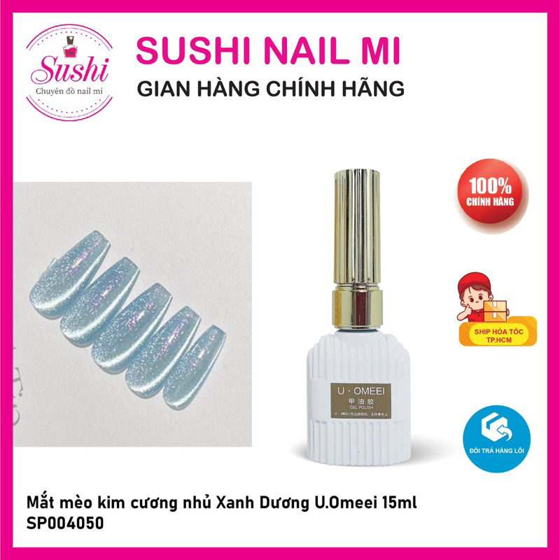Sơn gel mắt mèo kim cương nhủ U.omeei 15ml, lấp lánh dành cho móng - Sushi nail mi