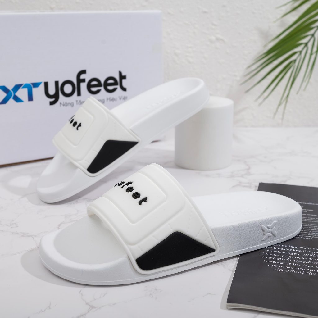 Dép nam nữ quai ngang bản đế trắng XT YOFEET chính hãng - phong cách thời trang trẻ trung.