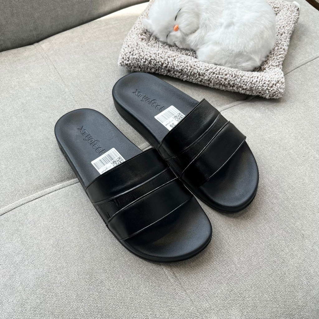 ⚡HÀNG BÁN CHẠY⚡ Dép nam nữ quai ngang cao cấp -  thương hiệu YOFEET- quai da -đế ip siêu nhẹ