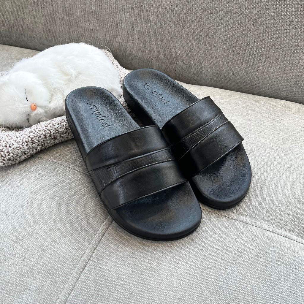 ⚡HÀNG BÁN CHẠY⚡ Dép nam nữ quai ngang cao cấp -  thương hiệu YOFEET- quai da -đế ip siêu nhẹ