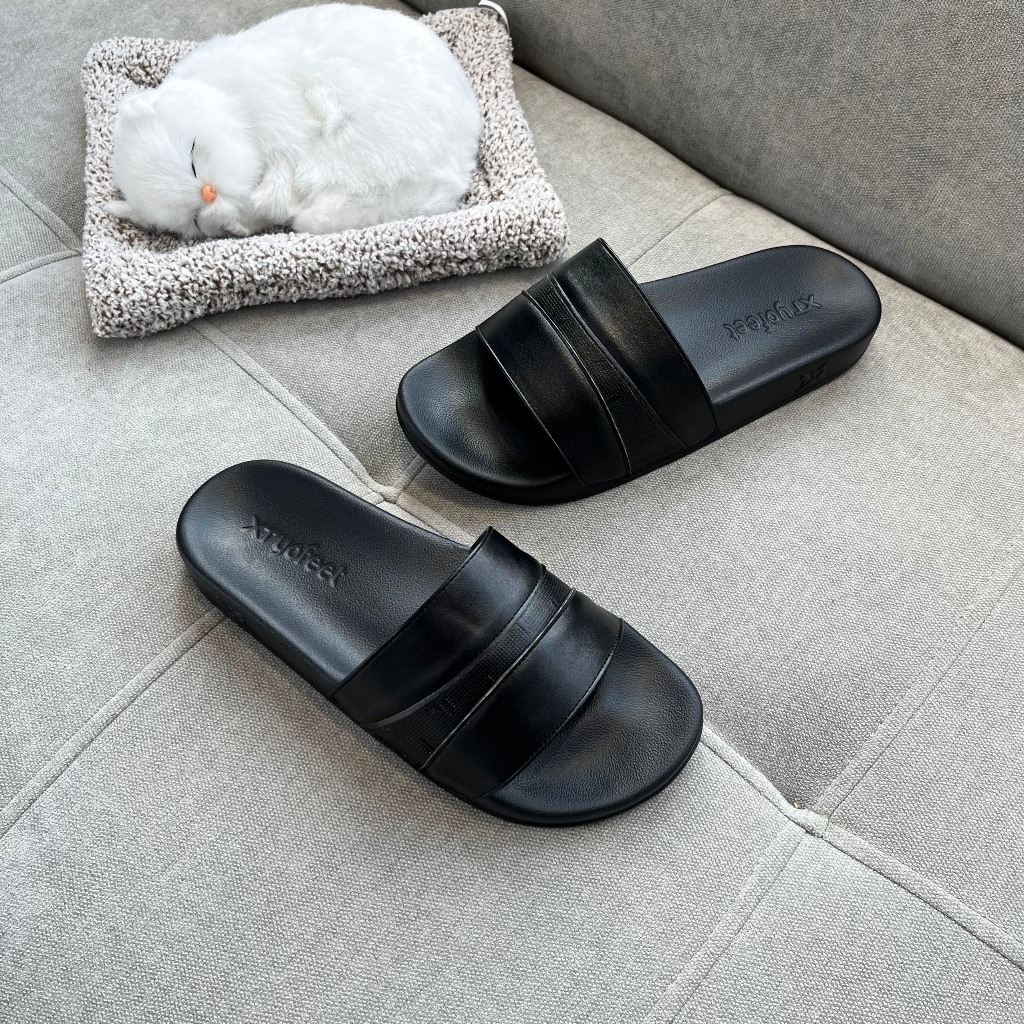 ⚡HÀNG BÁN CHẠY⚡ Dép nam nữ quai ngang cao cấp -  thương hiệu YOFEET- quai da -đế ip siêu nhẹ