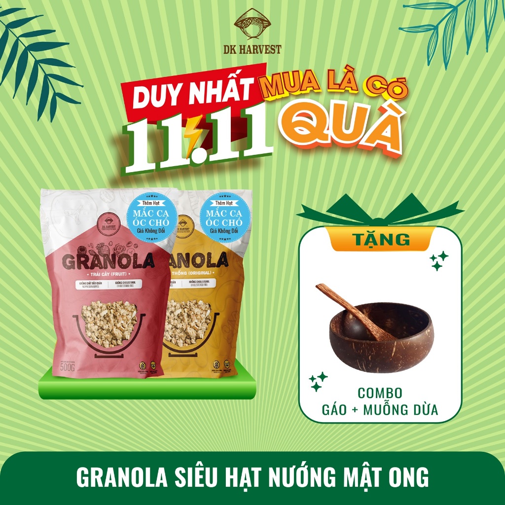 Granola Siêu Hạt DK Harvest - giảm cân, eatclean, ngũ cốc ăn sáng - Trọng lượng 250g/500g